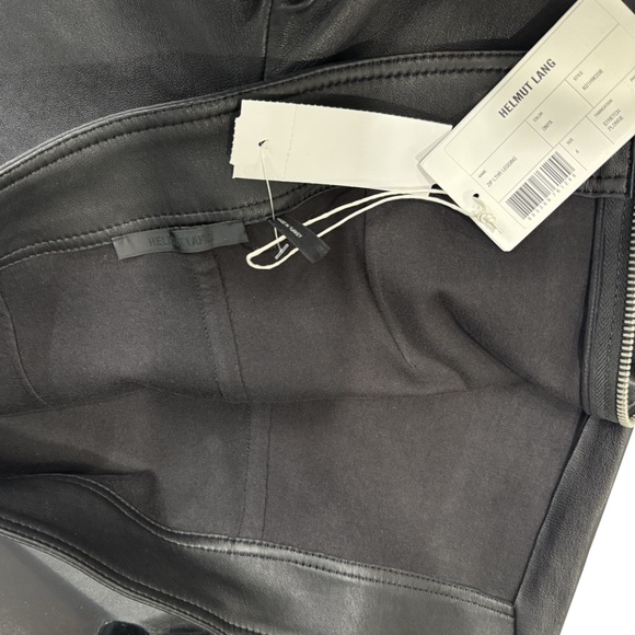 NWT $995 Helmut Lang Black Onyx Leather Skinny Legging Stretch Zip Pants sz 4 - Picture 6 of 16